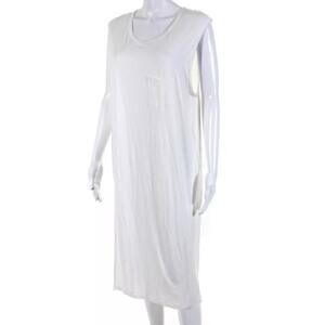 T by Alexander Wang Crew Neck Muscle Tank T Shirt Dress White NWT L